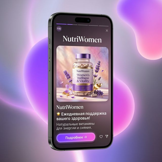 Полноэкранный видео-Reel партнёра с прогресс-баром