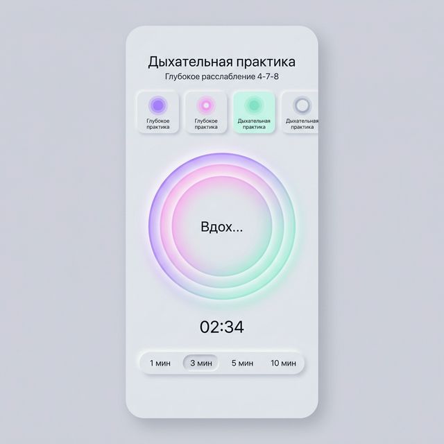 Дыхательные практики — анимированный круг для медитации